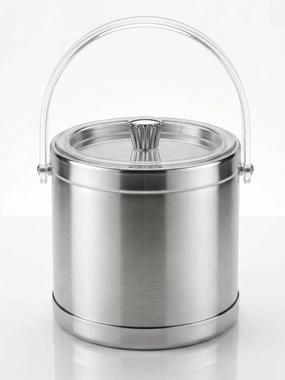 VINTAGE Georges Briard Brushed Silver Acrylic Barware Ice Bucket